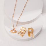 Gold-Tone Zircon Earrings - 925 Silver (2.4cm Drop)