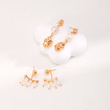 Baroque Pearl Drop Earrings - 925 Silver (Silver/Gold-Tone)