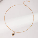 Black Zircon Necklace & Earrings Set - Gold-Tone 925 Silver