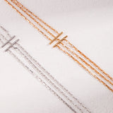 Adjustable 38+6cm Silver Chain - Silver/Gold-Tone