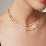 Adjustable 38+6cm Silver Chain - Silver/Gold-Tone