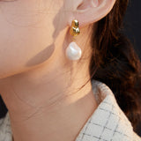 Unique Baroque Pearl Earrings - Gold-Tone 925 Silver
