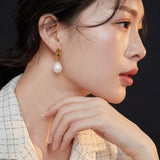 Unique Baroque Pearl Earrings - Gold-Tone 925 Silver