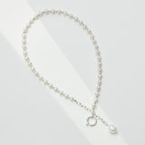Adjustable Baroque Pearl Necklace & Bracelet Set - 925 Silver