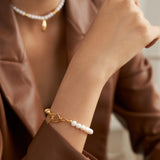 Classic Pearl Bracelet - Gold-Tone 925 Silver