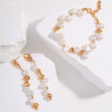 French Pearl Bracelet - Adjustable Gold-Tone 925 Silver