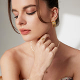Baroque Pearl Jewelry Set – S925 Silver Necklace, Bracelet & Earrings (Adjustable)