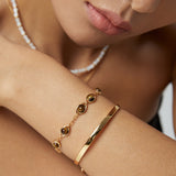 Horus Eye Adjustable Bracelets - 925 Silver (Tiger Eye & Lapis Lazuli)