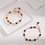 Horus Eye Adjustable Bracelets - 925 Silver (Tiger Eye & Lapis Lazuli)