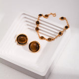 Horus Eye Adjustable Bracelets - 925 Silver (Tiger Eye & Lapis Lazuli)