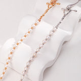 Fluid Pearl Adjustable Necklace - 925 Sterling Silver (Gold Tone)