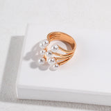 Adjustable Floral Ring - 925 Silver (Gold Tone)