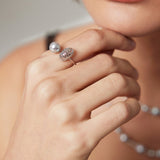 Adjustable Akoya Pearl Ring - 925 Silver