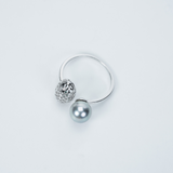 Adjustable Akoya Pearl Ring - 925 Silver