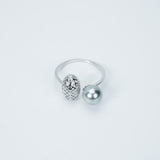 Adjustable Akoya Pearl Ring - 925 Silver