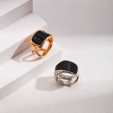 Adjustable Enamel Ring - 925 Silver (Silver Tone / Gold Tone)