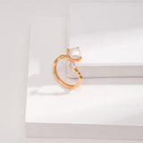 Moon & Stars Pearl Ring - Adjustable 925 Silver (Silver/Gold-Tone)