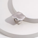 Architectural Cuff Ring - 925 Sterling Silver (Silver Tone / Gold Tone)