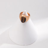 Tiger Eye Adjustable Ring - 925 Silver (Silver Tone / Gold Tone)