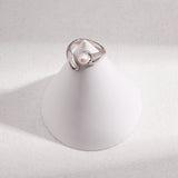 Fluid Pearl Adjustable Ring - 925 Sterling Silver (Silver Tone / Gold Tone)