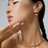Lava Flow Adjustable Ring - 925 Sterling Silver (Silver Tone / Gold Tone)