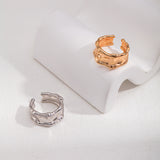 Lava Flow Adjustable Ring - 925 Sterling Silver (Silver Tone / Gold Tone)