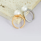 Executive Pearl Ring - 925 Sterling Silver (Silver Tone / Gold Tone)