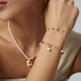 Scarf Pearl Bracelet - 925 Sterling Silver (Silver Tone / Gold Tone)