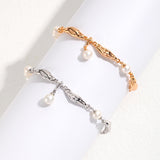 Scarf Pearl Bracelet - 925 Sterling Silver (Silver Tone / Gold Tone)