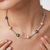 Multicolor Sea Pearl Necklace - 925 Silver