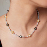 Multicolor Sea Pearl Necklace - 925 Silver