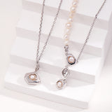 Double-Side Pearl Pendant Set - 925 Silver (Silver/Gold Tone)