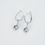 Tahitian Pearl Earrings - 925 Silver