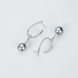 Tahitian Pearl Earrings - 925 Silver