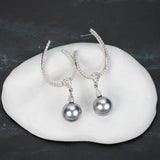 Tahitian Pearl Earrings - 925 Silver