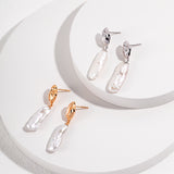Baroque Pearl Earrings - 925 Silver (Silver/Gold Tone)