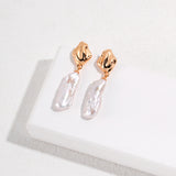 Baroque Pearl Earrings - 925 Silver (Silver/Gold Tone)
