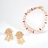 Retro Gold Plated Sterling Silver Zircon Earrings