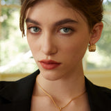 Dual-Tone Sterling Silver Earrings in Retro Gold and Silver