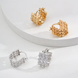 Dual-Tone Sterling Silver Earrings in Retro Gold and Silver