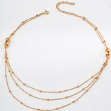 Adjustable Retro Gold Sterling Silver Chain Necklace