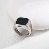 Adjustable Black Onyx Ring in Dual-Tone Sterling Silver