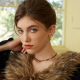 Adjustable Polished Black Onyx Ball Necklace in Sterling Silver