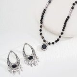 Adjustable Polished Black Onyx Ball Necklace in Sterling Silver