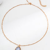 Adjustable Mabe Pearl Necklace in Retro Gold Sterling Silver