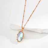 Adjustable Mabe Pearl Necklace in Retro Gold Sterling Silver