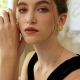 Chunky Natural Pearl Statement Earrings in Sterling Silver and Retro Gold