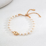Adjustable Natural Pearl Bracelet in Sterling Silver