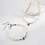Adjustable Natural Pearl and Agate Bracelet in Sterling Silver