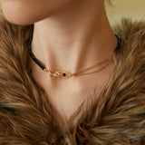 Adjustable Statement Black Onyx Necklace in Sterling Silver for a Bold Look